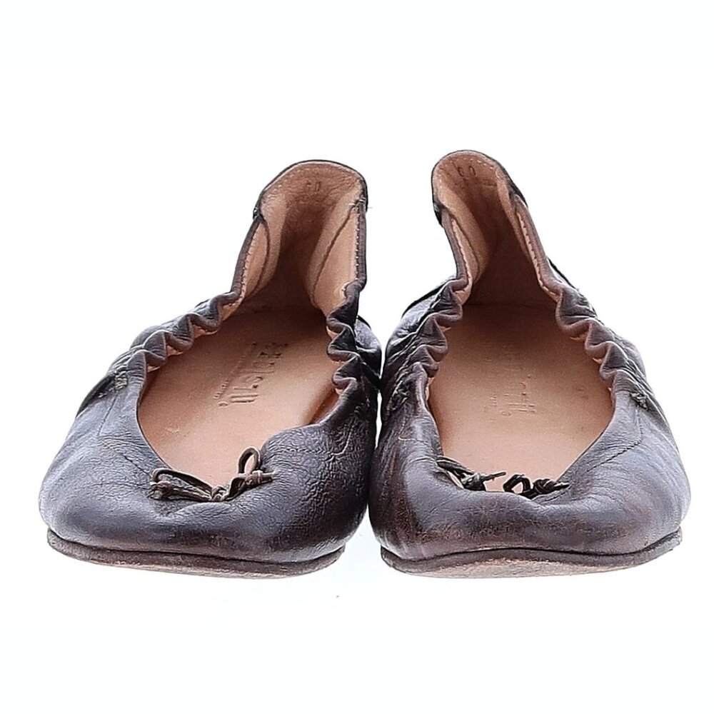 Bed Stu Bosworth Rustic Leather Ballet Flats Dark Taupe Size 6 - Picture 3 of 7